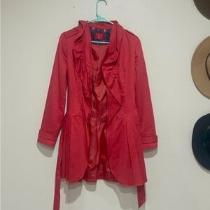 Elle Women's Bold Red Trench Coat